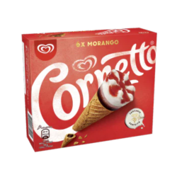 OLA GELADOS CORNETTO MORANGO 6x(6x90ml)